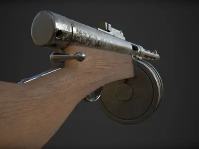 Suomi machine gun Low-poly 3D model