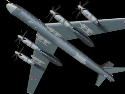 Tupolev Tu-95 Low-poly 3D model