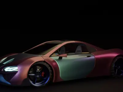 high detailed high poly supercar model rigged Free 3D model