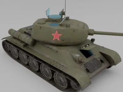 T34-85 Medium Tank  Low-poly 3D model