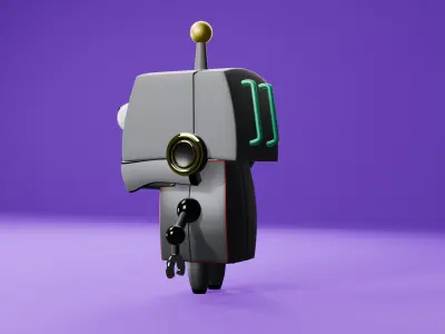 CUTE ROBOT Low-poly 3D model 8