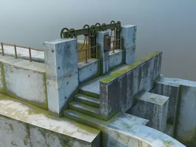 Canal Water Gate 3D model