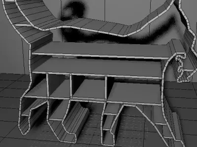 cupboard furniture Low-poly 3D model