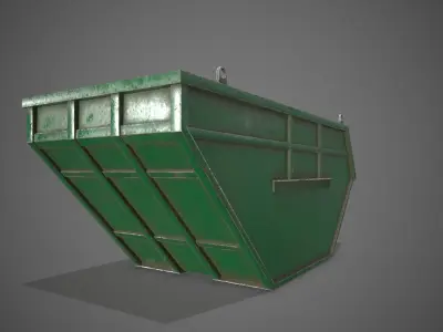 Low poly Industrial Dumpster 01 PBR Game-ready Low-poly 3D model