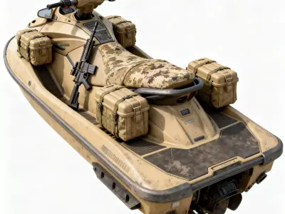 Desert Recon Tactical Jet Ski 3D Model Low-poly 3D model