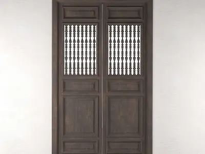 indochine door 01 Low-poly 3D model