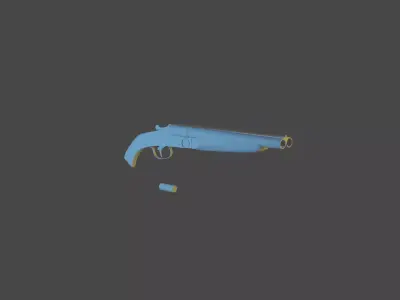  Shreks Shotgun Low-poly 3D model