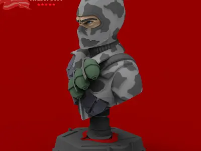 GI JOE characters Firefly Bust 3D print model