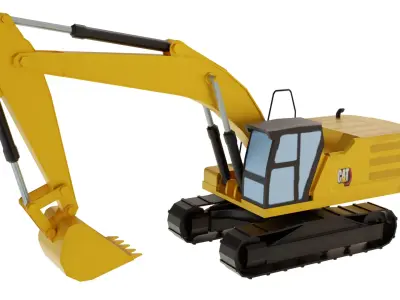 Excavator CAT 320 Lowpoly Low-poly 3D model