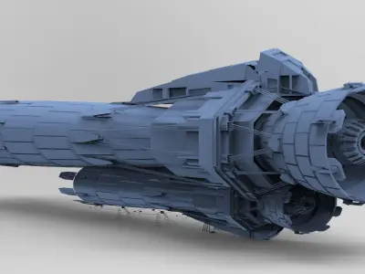 Sci fi Airship Space Zeppelin top 2 3D model
