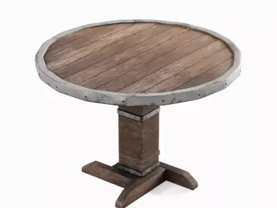 Antique Medieval Table 02 Low-poly 3D model