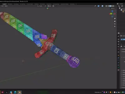 Stylized Low Poly Sword Game Weapon Low-poly 3D model