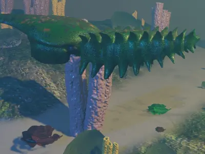 Aegirocassis dinosaur skeleton Free low-poly 3D model