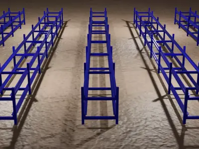 Metal shelf for oil drum 3D model