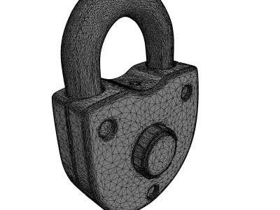 Rusty Industrial Padlock 3D Model Low-poly 3D model