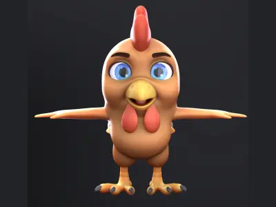 Cartoon Rooster 3D model purchase
