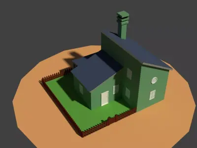 Low Poly Farm House 2 Low-poly 3D model