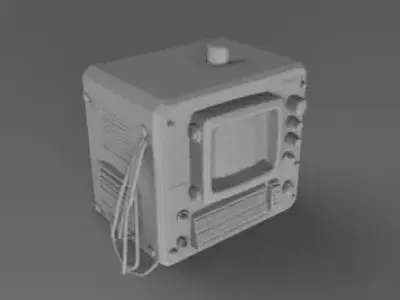 Retro Futuristic Industrial Computer Terminal  3D print model