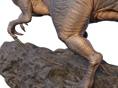 Statue of a Dinosaur  for visualization Low-poly 3D model
