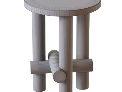 Ensemble of Travertine Side Tables by Clement Brazille 3D model