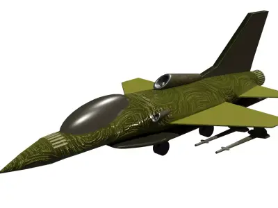 jet Model fighter Low-poly 3D model
