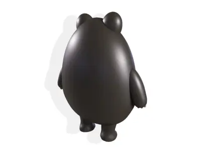 Black Bear Little Cartoon Free low-poly 3D model