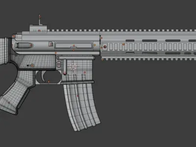 Heckler and Koch HK-416 German Assault Rifle Free 3D model