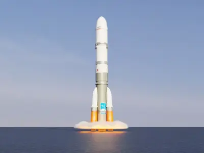 Rocket Launch Animation  3D model