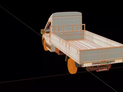 Ford Transit Flatbed Truck 3D model
