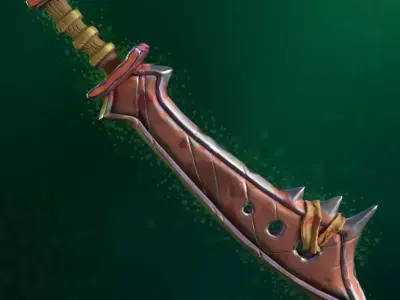 Stylized Lizard Sword PBR low-poly PBR-SPEC-GLOSS Low-poly 3D model