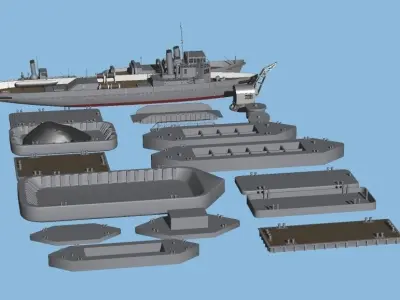 Imperial Japanese Navy For the Background Simplicity Pontoon Set 3D model