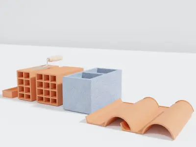 bricks clay and tiles 3D model