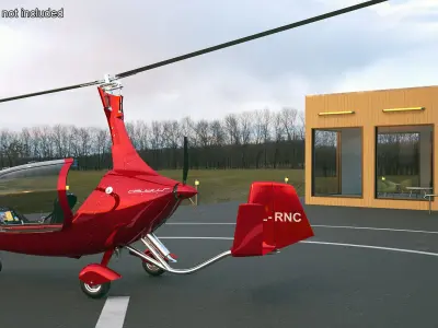 Autogyro Calidus 912 Red 3D model