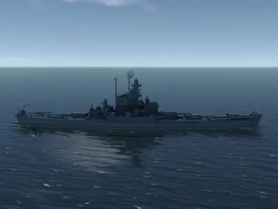 USS SOUTH DAKOTA BATTLESHIP 3D MODEL 3D model