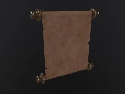 Old Paper Scroll 3D Model Low-poly 3D model