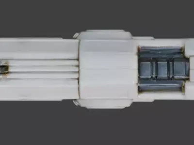 Stylized Sci-Fi Blaster Pistol 3D Low-poly 3D model