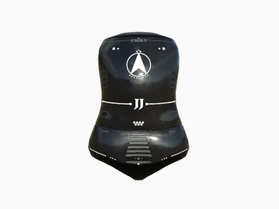 Jetpack J03 Black White - SciFi Character Design Low-poly 3D model