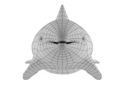 Dolphin Base Mesh Low-poly 3D model