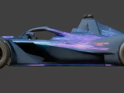 Stealth Black Formula Racing 3D Model V02 Low-poly 3D model