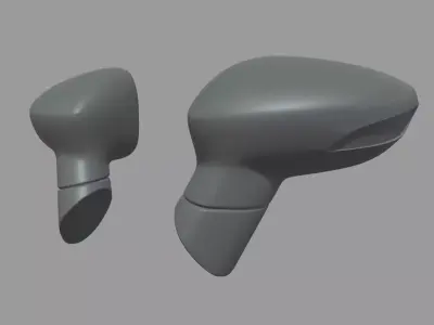 Car Mirror 028 Low-poly 3D model