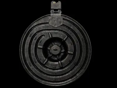 AK Drum Magazine 75 Round Kalashnikov Assault Rifle Game Ready Low-poly 3D model