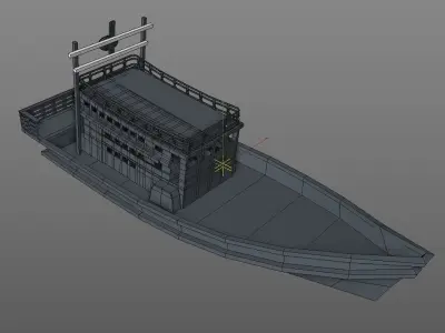 boat fishing thai Low-poly 3D model