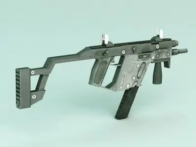 Submachine Gun Low-poly 3D model order