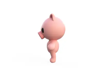 Little animal cute - Pig cute - Character011 Low-poly 3D model