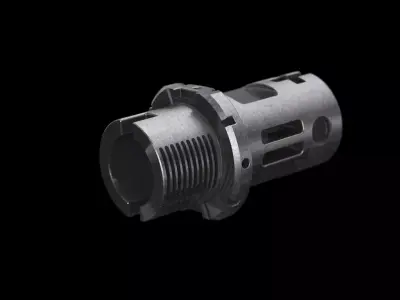 Muzzle brake technical part industrial design 3D model
