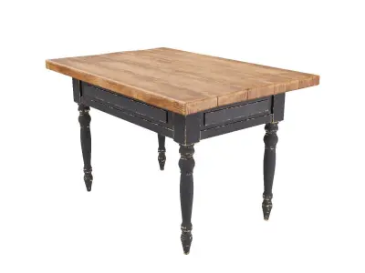 Rustic Wood Table 3D model