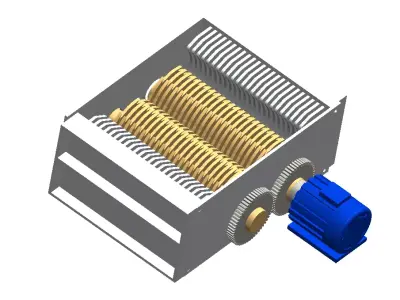 Industrial shredder 3D model