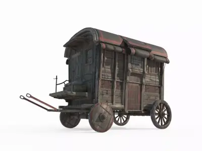 Medieval vehicle carriage 3D model