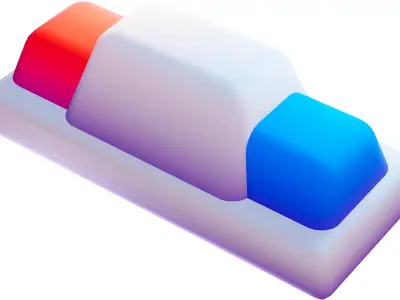 Lowpoly Police Siren 3D model buy