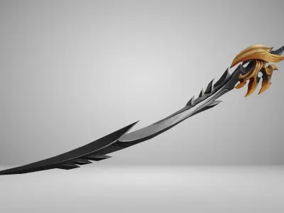 Futuristic Sword Low-poly 3D model 21
